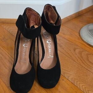 Jeffrey Campbell gorgeous platform heels; velcro ankle-strapped, Classy Heels, 7